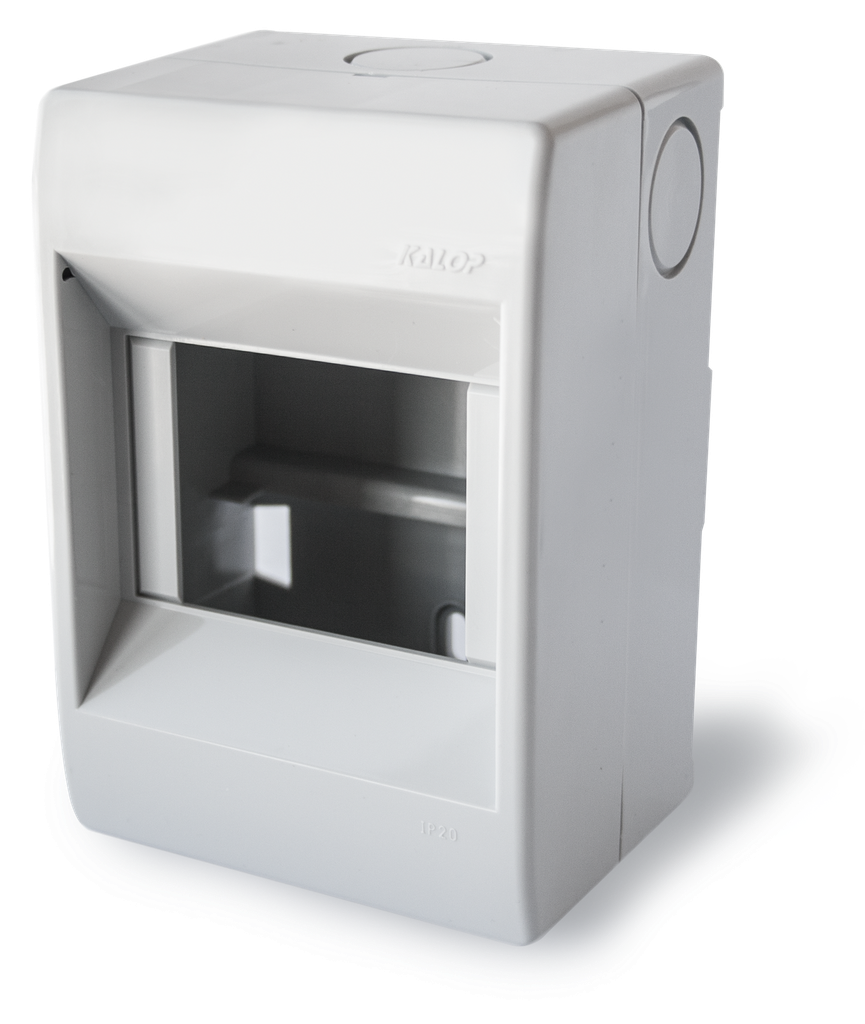 Tablero de aplicar pvc 4 módulos sin tapa gris IP20 - Kalop