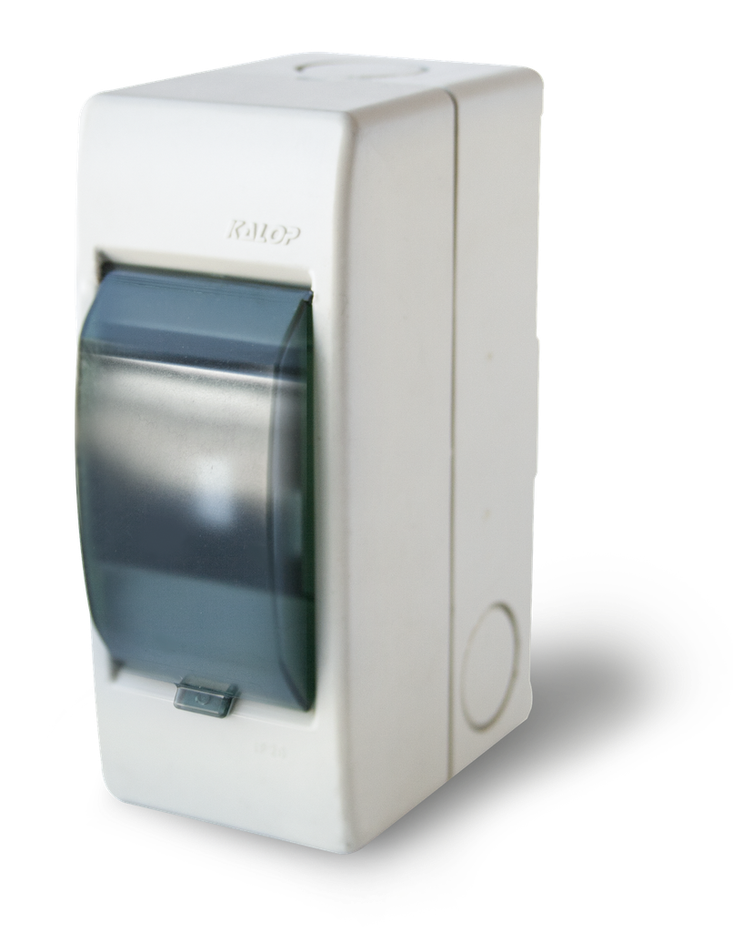 Tablero de aplicar pvc 2 módulos con tapa gris IP20 - Kalop