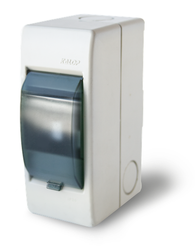 [KL02472T] Tablero de aplicar pvc 2 módulos con tapa gris IP20 - Kalop