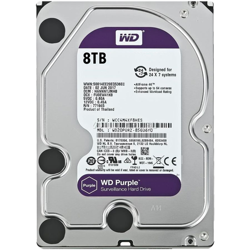 [WD84PURU-64B5AY0] ALMACENAMIENTO DISCO RIGIDO WD TIPO HDD LINEA  PURPLE CAPACIDAD  8TB