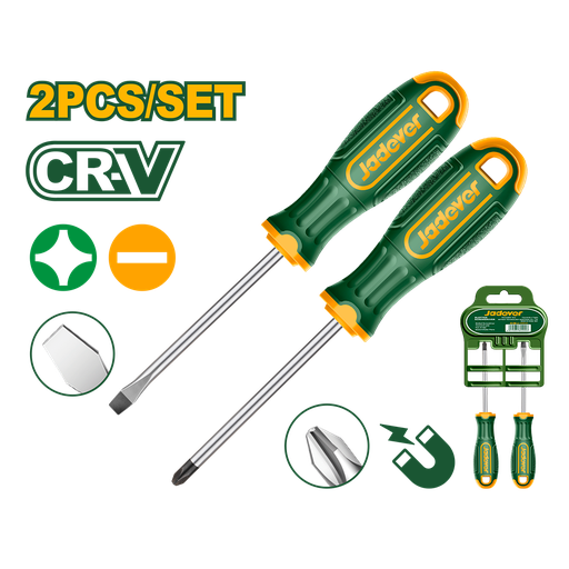 [JDSS1302] Set Destornillador x2 CRV PH+SL 100 Jadever