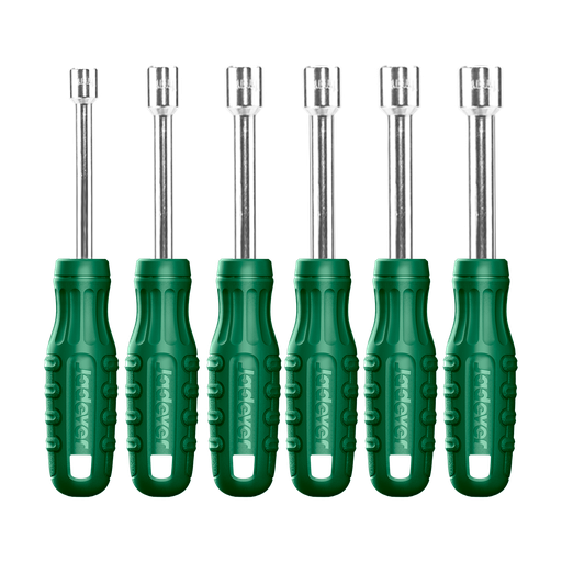 [JDSS24T6] Kit destornilladores tuercas 6 piezas acero 45cs longitud 185mm 5-6-7-8-9- cabeza hexagonal mango plástico redondo Jadever