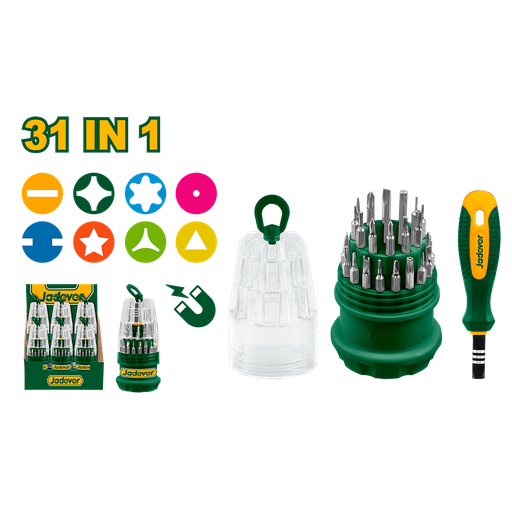 [JDSS1J31] Set Destornillador múltiple 31 en 1 CRV Jadever