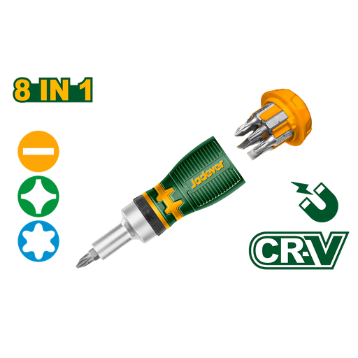 [JDSS8608] Set Destornillador Múltiple Cricket 8 en 1 CRV Jadever