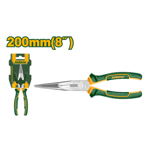 [JDPL2C08] Pinza punta larga 8" mango bicolor Jadever