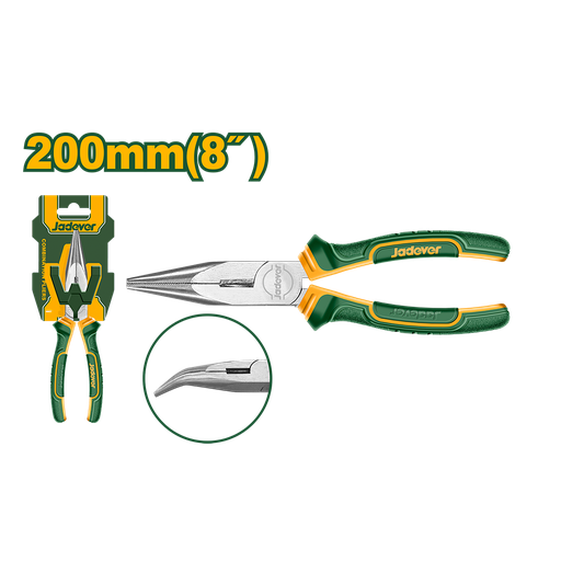[JDPL4C08] Pinza punta curva 8" mango bicolor Jadever