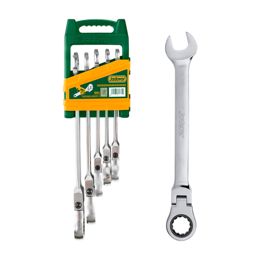 [JDSP5205] KIT DE LLAVES CRICKET COMBINADAS FLEXIBLES DE 5 PIEZAS - TAMAÑO: 8MM, 10MM, 12MM, 13MM, 14MM - CRICKET DE CABEZA GIRATORIA (180°)