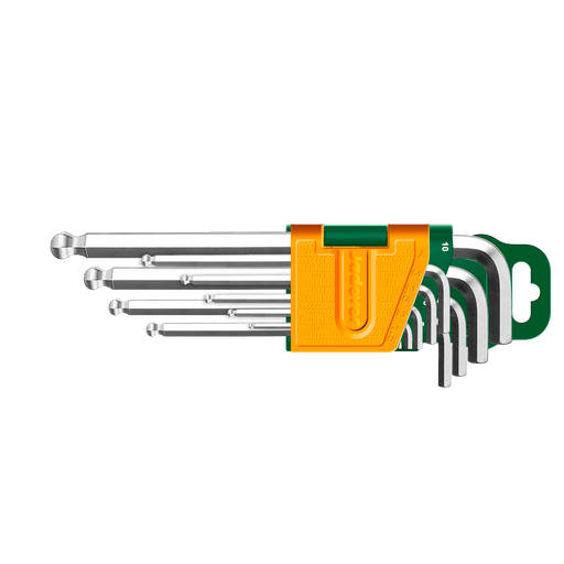 [JDHK2291] Kit llaves allen punta esférica 9 piezas acero cr-v 1.5 2 2.5 3 4 5 6 8 10 Jadever