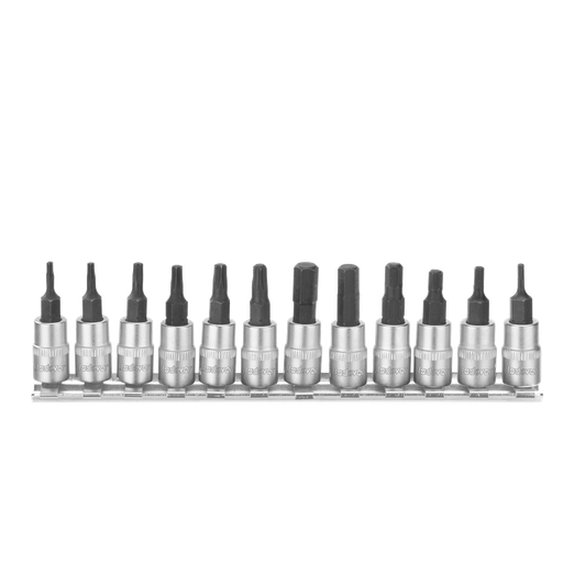 [JDST2414] Kit puntas 1/4'' 12 piezas 6 puntas hexagonal h2-3-4-5-6-7 + 6 puntas torx t8-10-15-20-25-27 Jadever