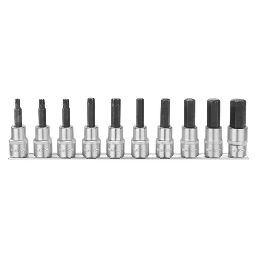 [JDST1412] Kit puntas 1/2'' 10 piezas 5 puntas hexagonal h8-10-12-14-17 + 5 puntas torx t30-40-45-50-55 acero 50bv30 (cr-v alta calidad) Jadever