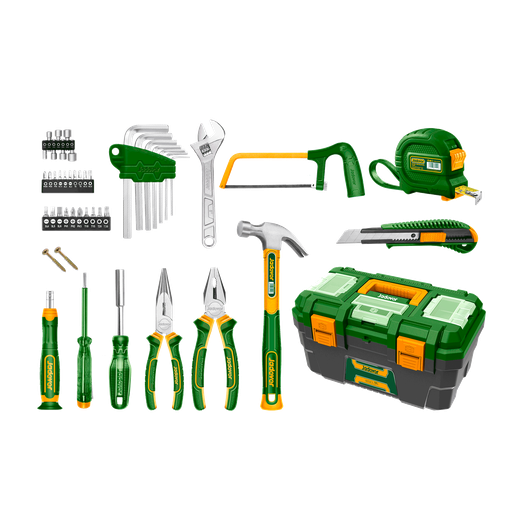 [JDHS3B85] Kit herramientas manuales 85 piezas incluye varias heramientas manuales + caja herramientas pvc Jadever