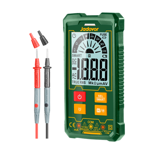 [JDDM1505] Multímetro digital true rms 2000 cuentas voltaje cc / ca 2v~600v corriente cc / ca 20ma~a resistencia 200?~? detección voltaje sin contacto prueba diodo rango automático Jadever