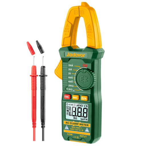 [JDDM6501] Pinza amperimétrica digital ca true rms 2000 cuentas corriente ca 2a~200a voltaje ca 2v~600v voltaje cc 200mv~600v resistencia 200?~? prueba diodo Jadever