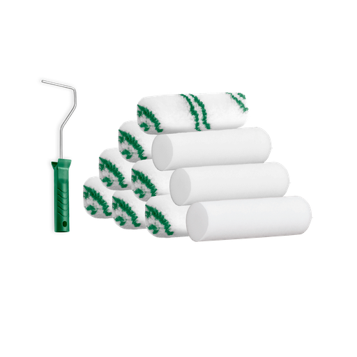 [JDCB5411] Kit rodillos pintura 11 1 100mm (4'') 10 rodillos poliéster + soporte rodillos Jadever