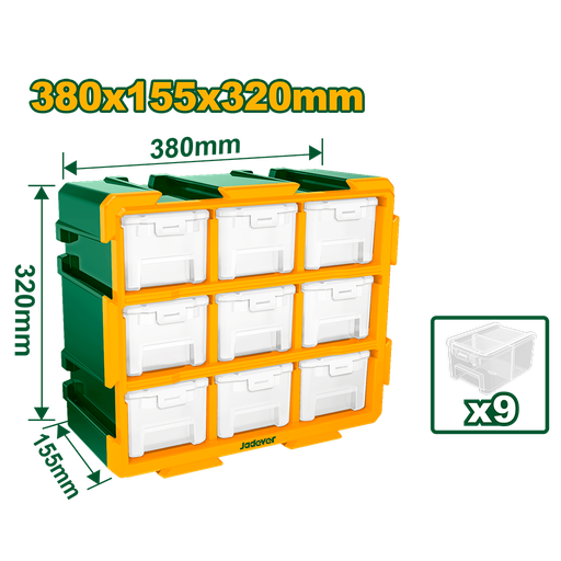 [JDTB8331] Rack 9 gavetas transparente 380x155x320mm Jadever