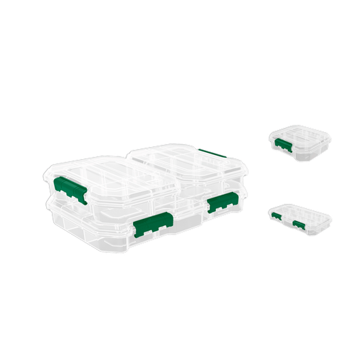 [JDTB8343] Kit 3 organizadores transparentes 2 racks 6 compartimientos + 1 rack 13 compartimentos Jadever