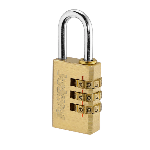 [JDPD3433] Candado combinación latón 3 dígitos 3x30mm 3 ruedas codificadas combinación perzonalizable Jadever