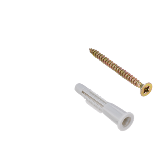 [JDXT2B01] Kit tornillos fix punta aguja tarugos 140 piezas 70 tornillos punta aguja acero al c superficie galvanizada + 70 tarugos ladrillo hueco Jadever