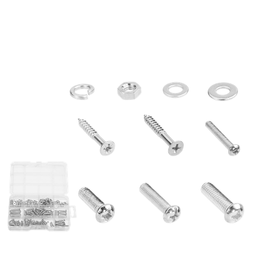 [JDXSBB02] Juego tornillos tuercas hexagonales 324 piezas 57 tornillos metales + 60 tornillos parker + 57 tuercas hexagonales + 75 arandelas planas + 75 arandelas grower Jadever