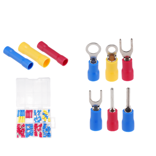 [JDTT1B01] Kit terminales preaislados 100 piezas pvc + latón + aluminio bv5.5 2 1.25 + rv2-5s 2-6 5.5-3.5 + sv1.25-4 2-4 + ptv1.25-12 2-13 Jadever
