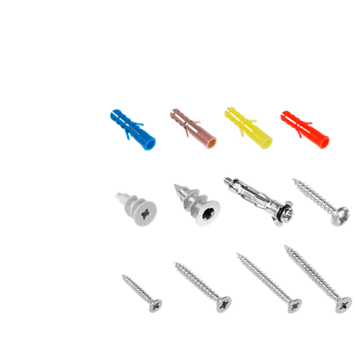 [JDXT1B02] Kit tornillos madera tarugos 140 piezas pe+pa + acero al c 6 tarugos comun + 6 tarugos metal + 53 tarugos colores + 18 tornillos parker + 53 tornillos madera Jadever