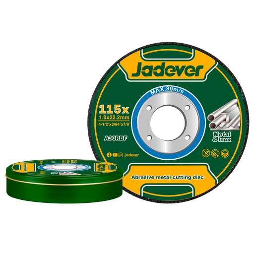 [JDAC2L45] Kit disco abrasivo corte metal 15u 115 mm x x (4-1/2'' x 364'' x 7/8'') Jadever