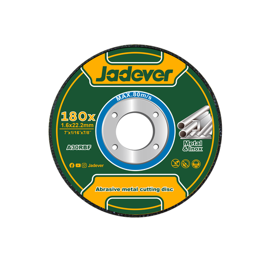 [JDAC1371] Disco abrasivo corte metal 180 mm x x (7'' x 1/16'' x 7/8'') Jadever