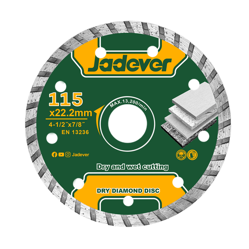 [JDDC3K02] Disco diamante turbo 115mm (4-1/2'') ancho Jadever