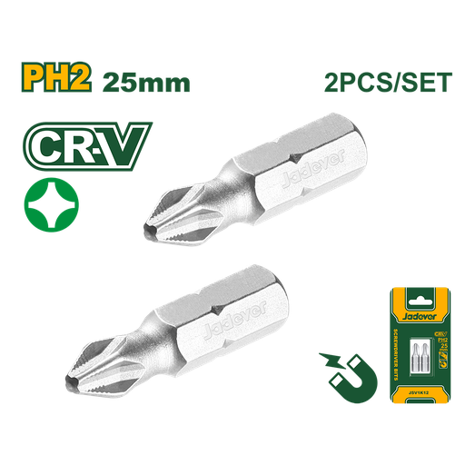 [JDSV1K12] Set de Puntas x2 PH2 25mm Jadever