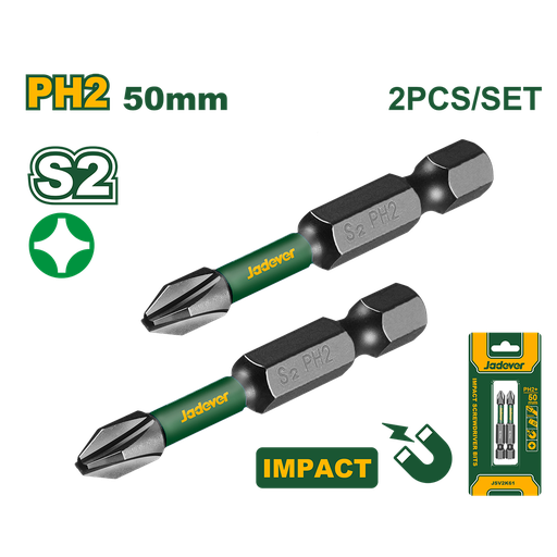 [JDSV2K61] Set de Puntas x2 PH2 50mm Jadever