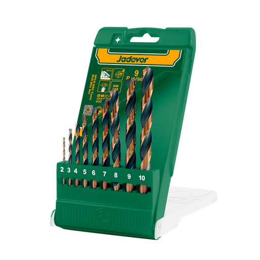 [JDTD6B02] Kit mechas acero rápido 9 piezas 2 mm Jadever