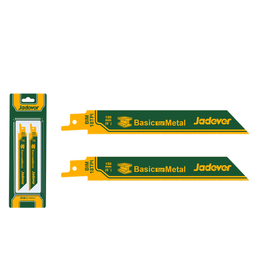 [JDJT922EF] Hojas sierra sable metal 150mm (6'') cantidad dientes 18tpi 2 unids/set Jadever