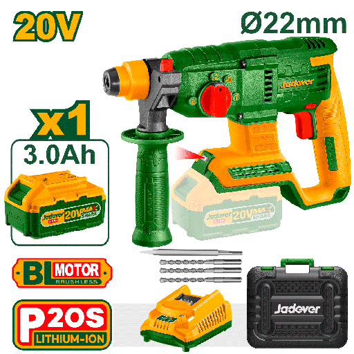 [JDLM1522-4] Taladro Rotomartillo Brushless 20V SDS 1100rpm - Jadever