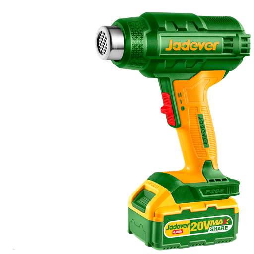 [JDKH1501] Pistola calor inalámbrica voltaje 20v temperatura 300/550°c flujo aire 100/200 l/min incluye boquilla reductora + boquilla reflectora no incluye batería ni cargador Jadever