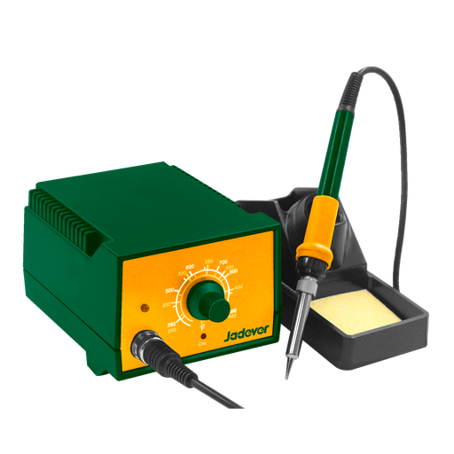 [JDEL7506-4] Estación soldadura 60w voltaje 220-240v 50/60hz tiempo precalentamiento 1 2min cabeza recta punta ajuste temp mediante potenciometro punta reemplazable larga duración Jadever
