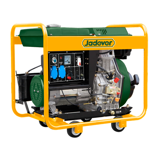 [JDDG1A50-4] Generador diésel 9cv 418cc 3000rpm voltaje 220-240v 50hz pot máx 50kw pot nom 45kw salida cc 12v 83a refrigerado por aire arranque manual + eléctrico tanque combustible 15l Jadever