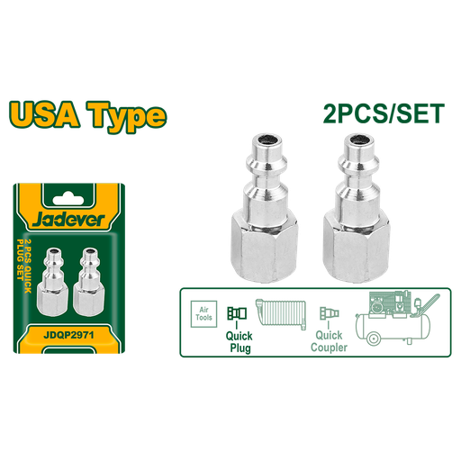 [JDQP2971] Kit Acople Rápido x2 Hembra 1/4" Jadever