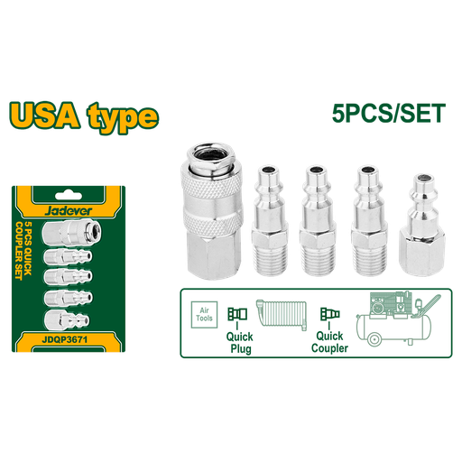 [JDQP3671] Set Acople conectores rápidos 1/4" Jadever