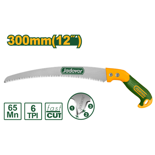 [JDHW7G12] Serrucho de poda curva 30cm mango bicolor Jadever