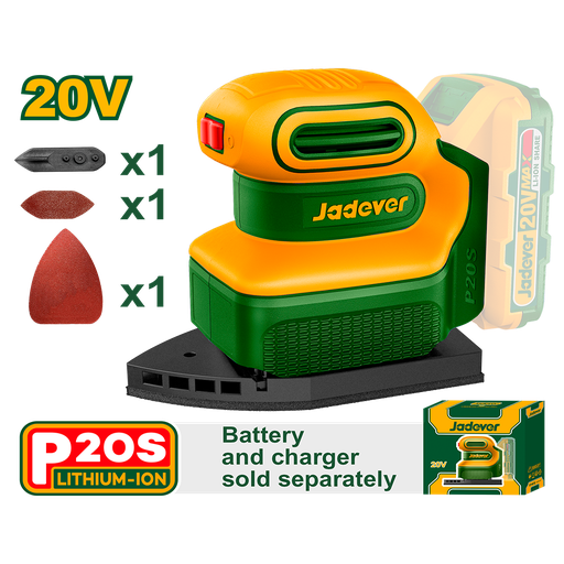 [JDRAP5020] Lijadora Orbital delta inalámbrica 20V 12000rpm Jadever