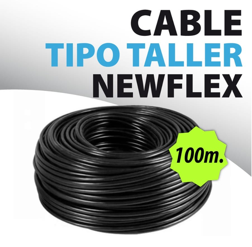 [NFTN201100] Cable Taller Normalizado 2x1 negro rollo 100m Newflex