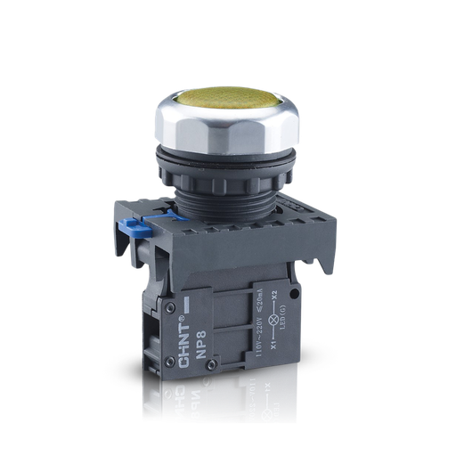 [NP8-D YEL AC 110V-230V] INDICADOR LUMINOSO 22 MM - NP8 -  COLOR AMARILLO 110V-230VCA