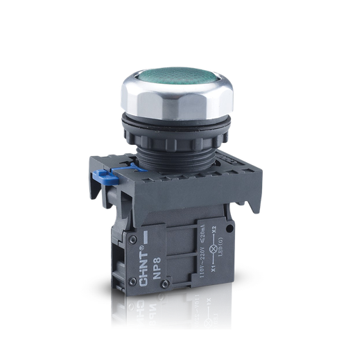 [NP8-D GRN AC 110V-230V] INDICADOR LUMINOSO 22 MM - NP8 -  COLOR VERDE 110V-230VCA