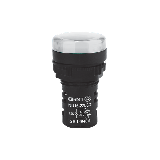 [ND16-22DS/2 24V WHT] OJO DE BUEY 22 MM COLOR BLANCO LED RES 24V CORTO