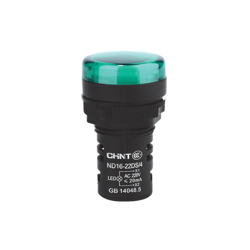 [ND16-22DS/4 230V GRN] OJO DE BUEY 22 MM COLOR VERDE LED CAP 230V CORTO
