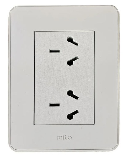 [JL32027/2] Llave Mito toma doble 10A bin blanco - Jeluz