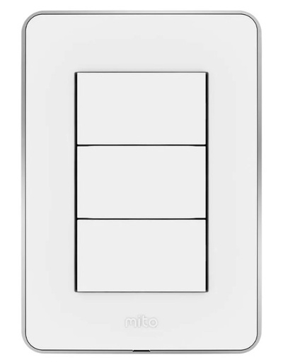 [JL3002/7] Tapa bastidor Mito 3 módulos blanco/plata - Jeluz