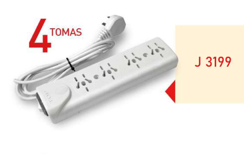 [J-3199] ZAPATILLA 4 TOMAS BIN C/CABLE 1,40 MTS - TOP 