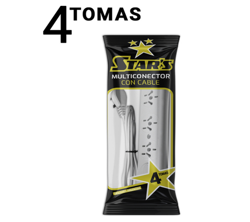 [J-3299] ZAPATILLA 4 TOMAS BIN C/ CABLE 1.2 MTS - STAR 