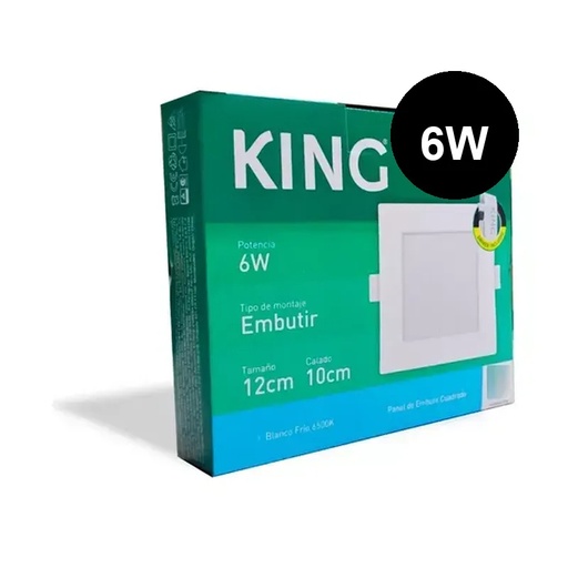 [KCFP-6W-CW] Plafón embutir cuadrado 6w frío King